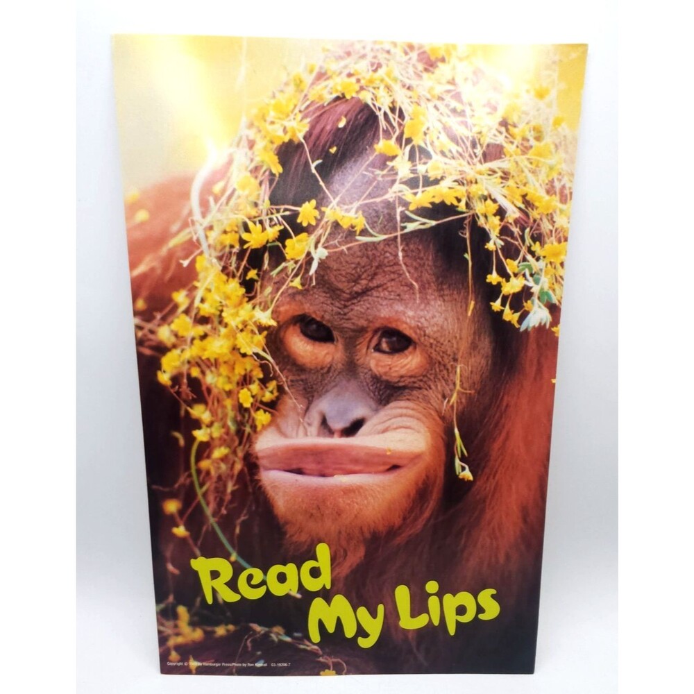 Vintage "Read My Lips" Monkey Poster 1989
